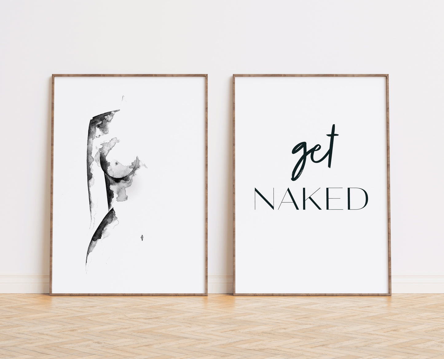 Nude Watercolour Set of Two Prints - Get Naked