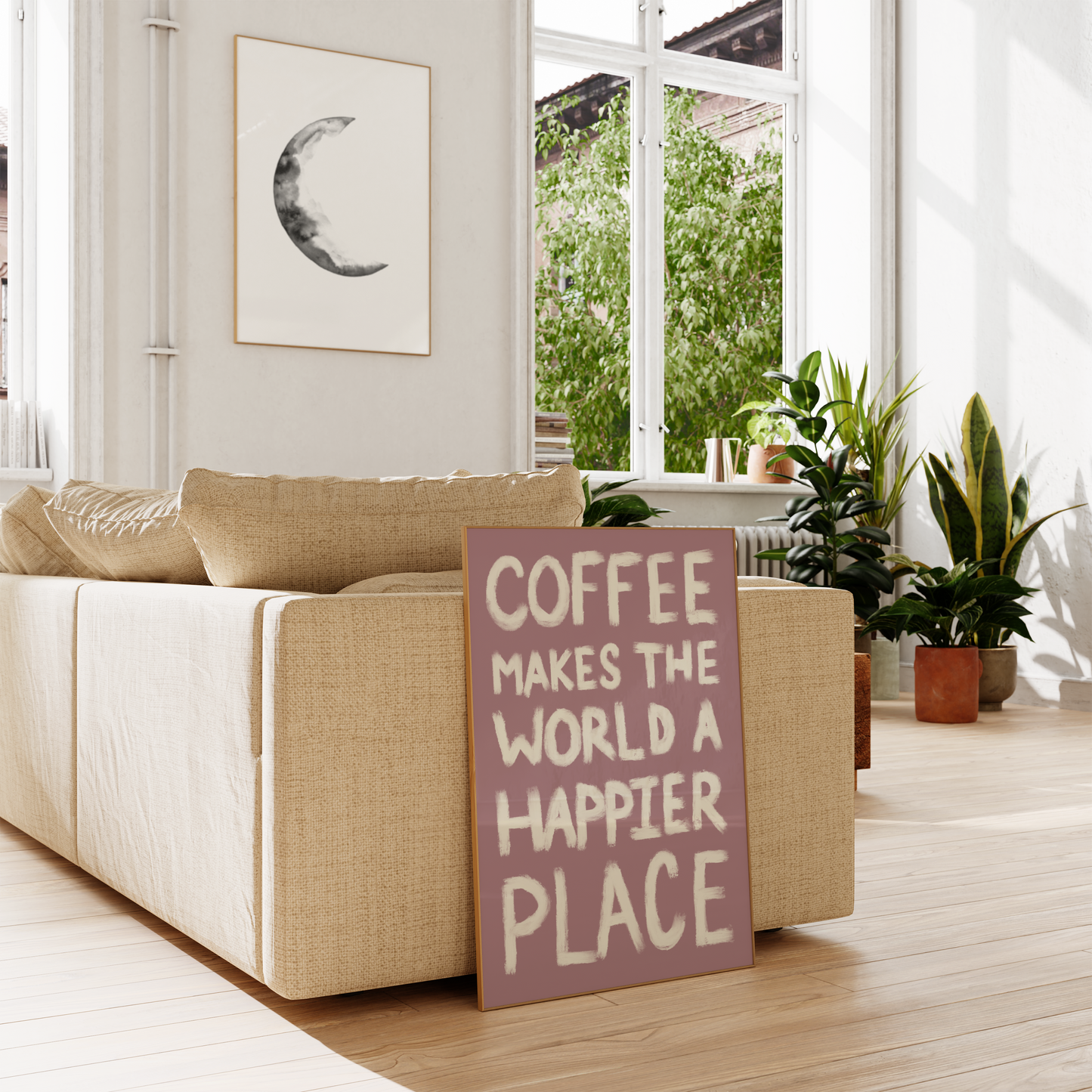 'Coffee Makes The World A Happier Place' Print