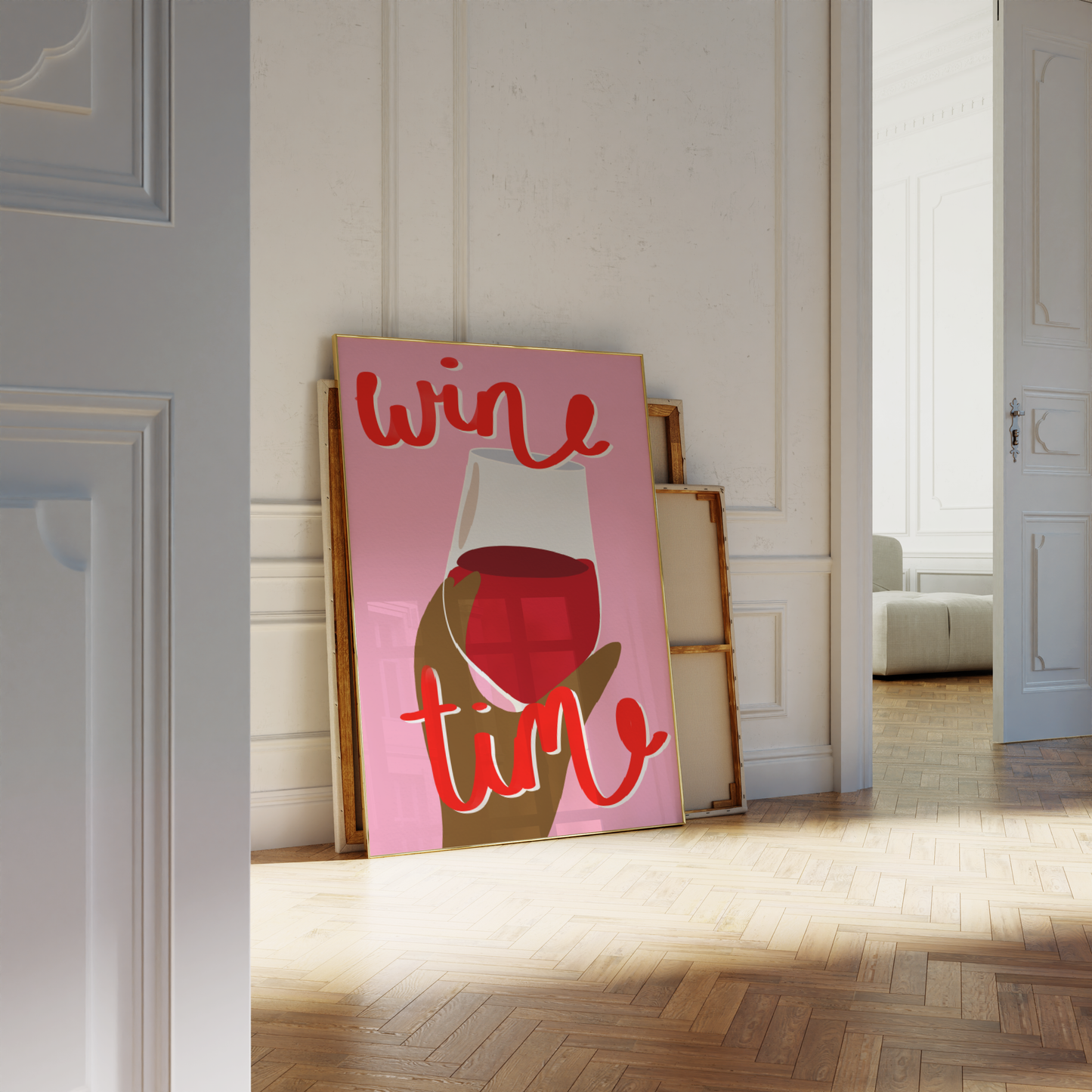 'Wine Time' Print - Merlot