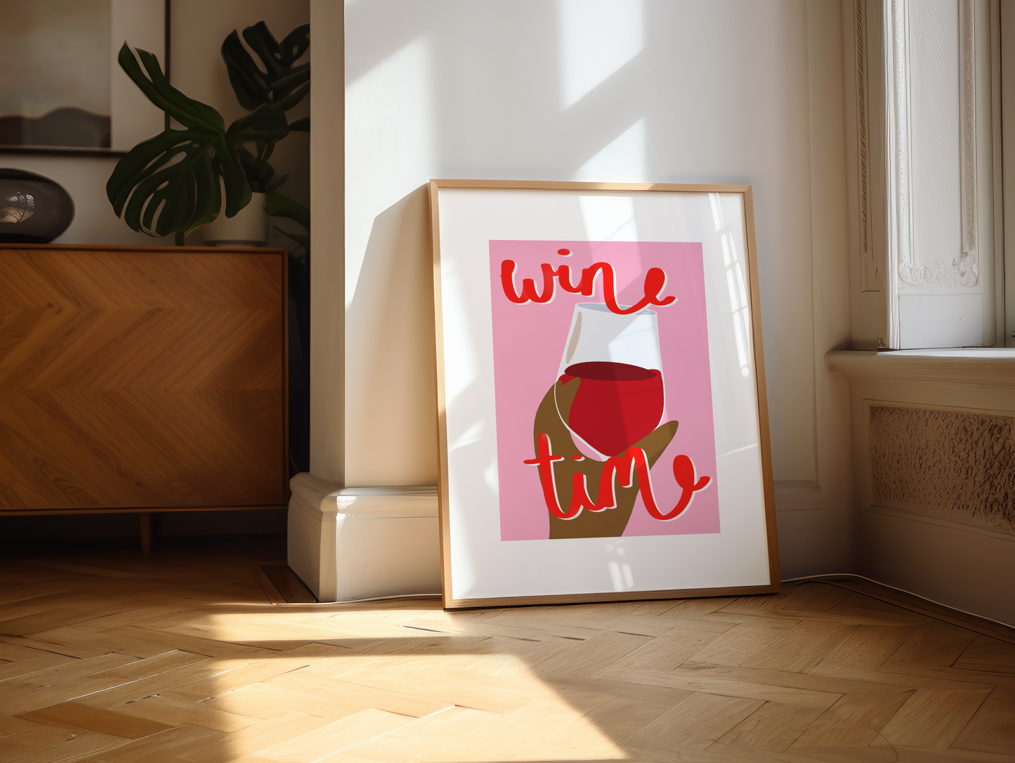 'Wine Time' Print - Merlot