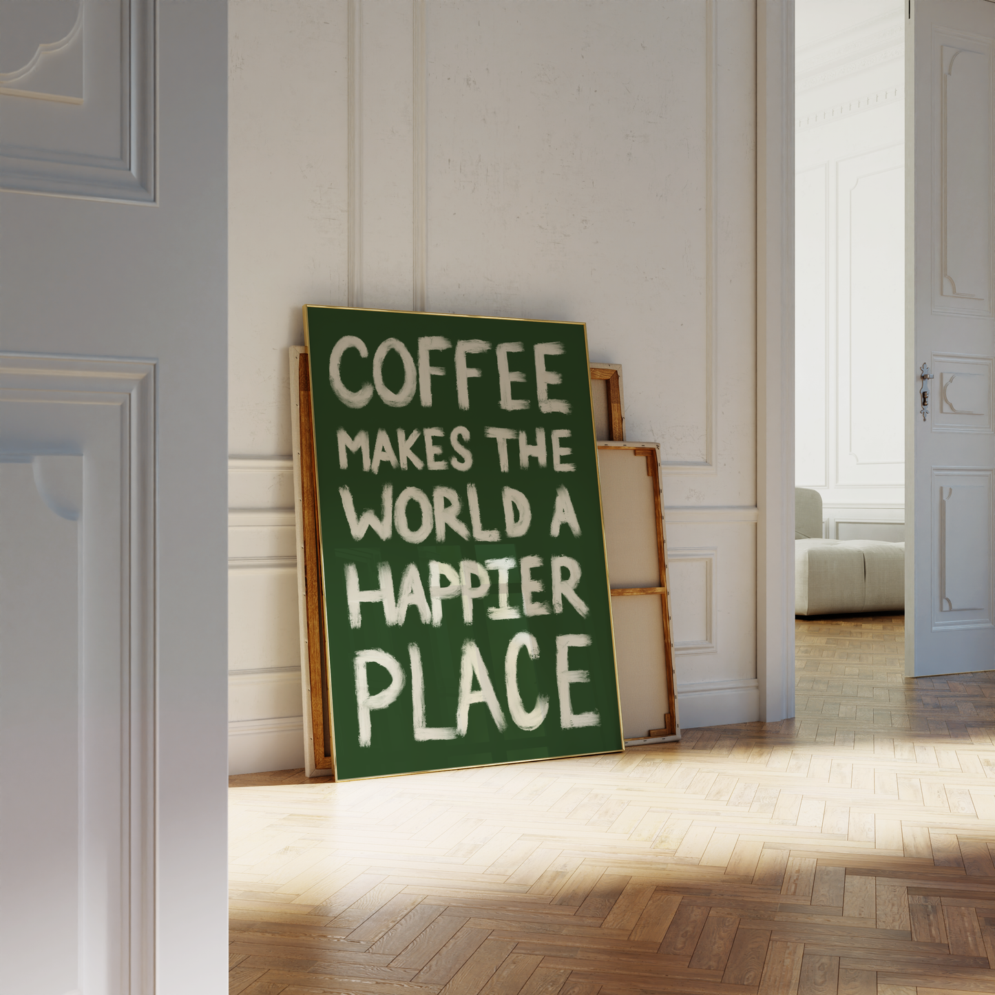 'Coffee Makes The World A Happier Place' Print