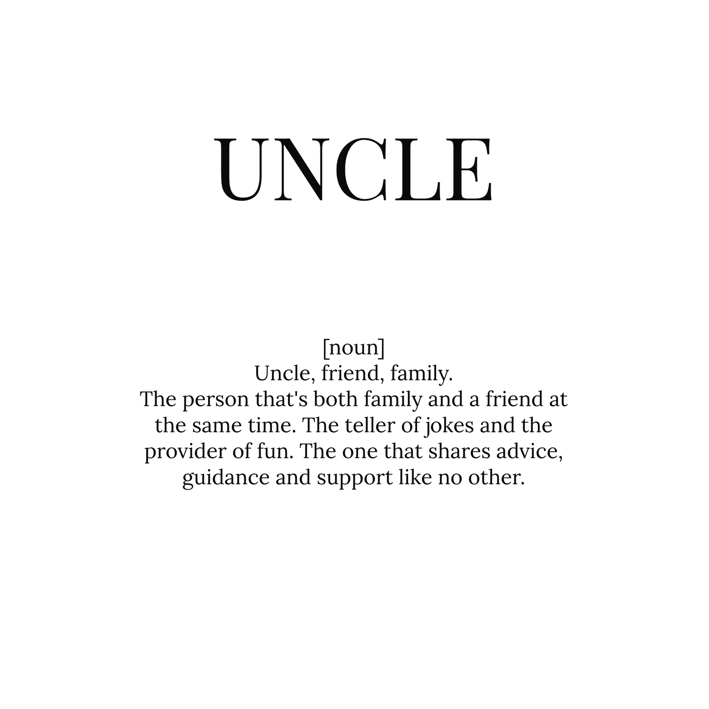 'Uncle' Personalised Print