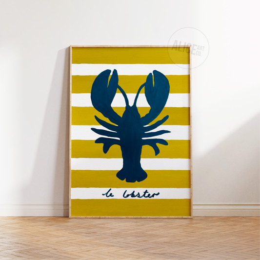 'Lobster' Hand Painted Print