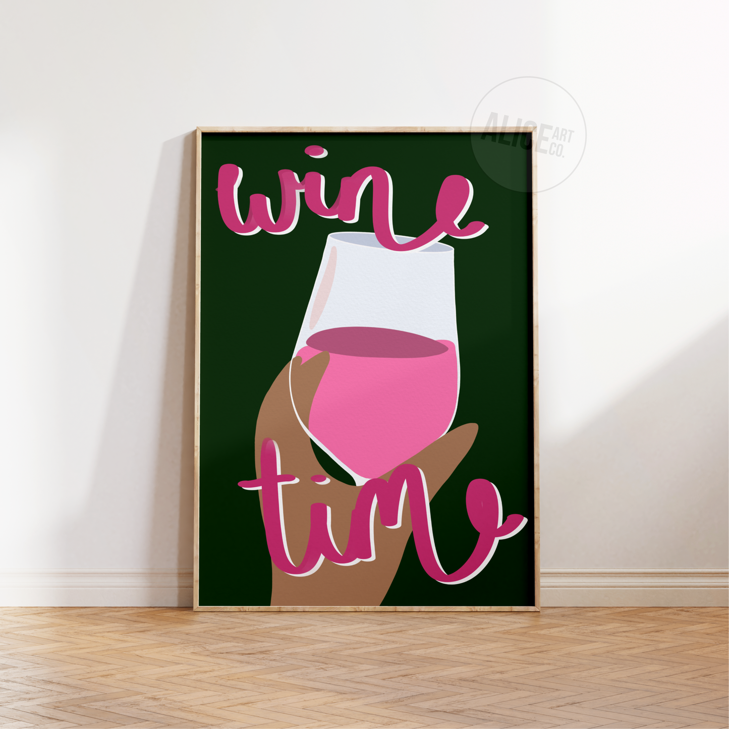 'Wine Time' Print - Rose