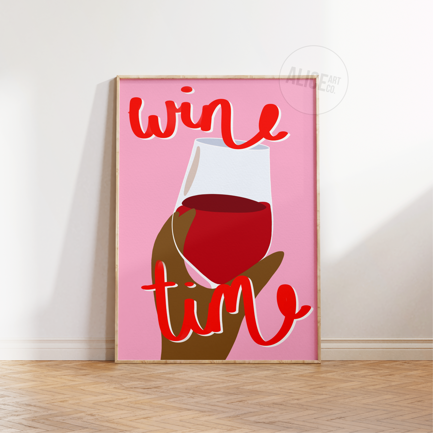 'Wine Time' Print - Merlot