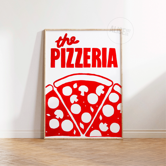 'The Pizzeria' Hand Painted Print