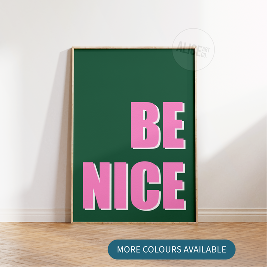 'Be Nice' Print SECONDS SALE