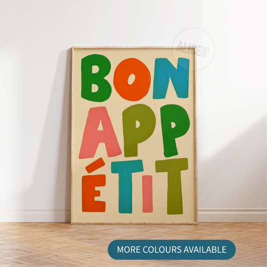 'Bon Appetit' Hand Painted Print