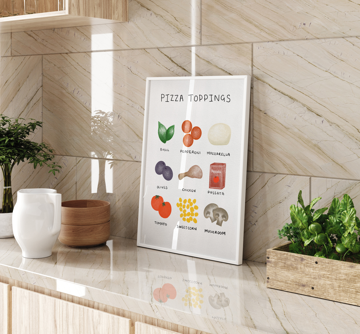 'Pizza Toppings' Print