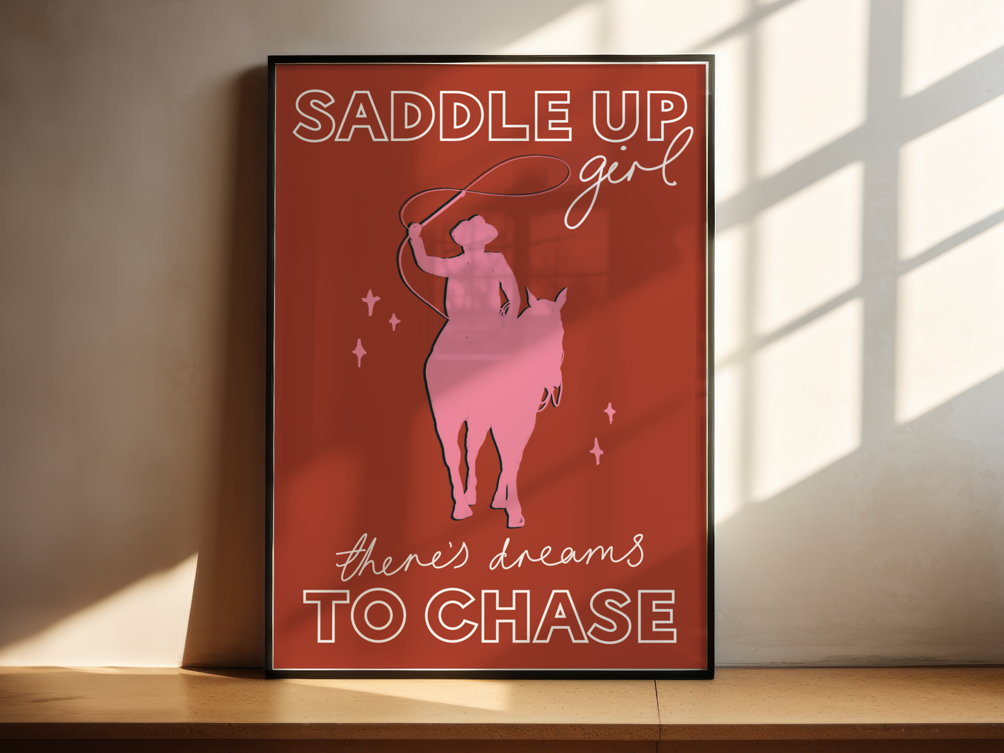 'Saddle Up Girl' Western Print in Burnt Orange