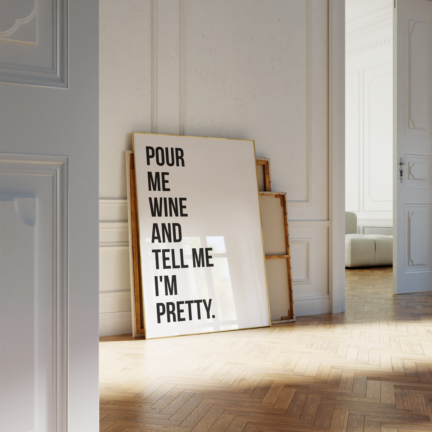 'Pour Me Wine and Tell Me I'm Pretty' Text Print