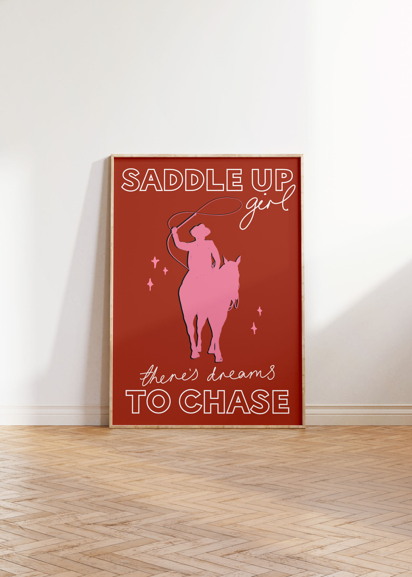 'Saddle Up Girl' Western Print in Burnt Orange