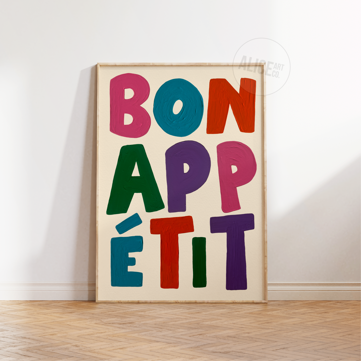 'Bon Appetit' Hand Painted Print
