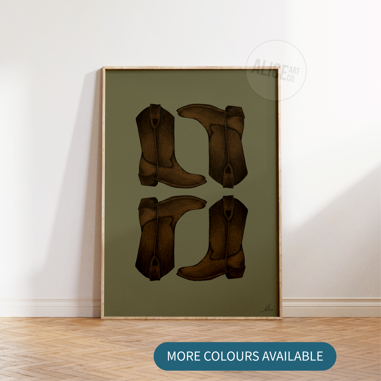 'Wild West Cowboy Boots' Print