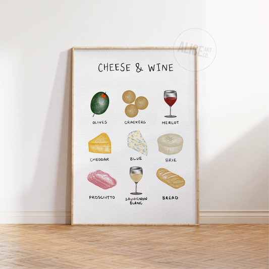 'Cheese & Wine' Print