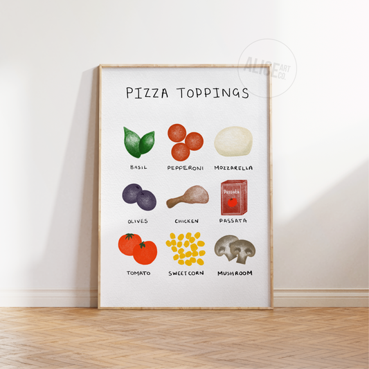 'Pizza Toppings' Print