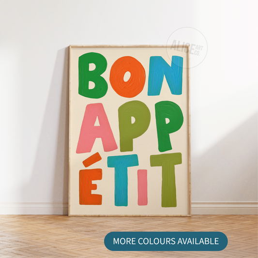 'Bon Appetit' Hand Painted Print