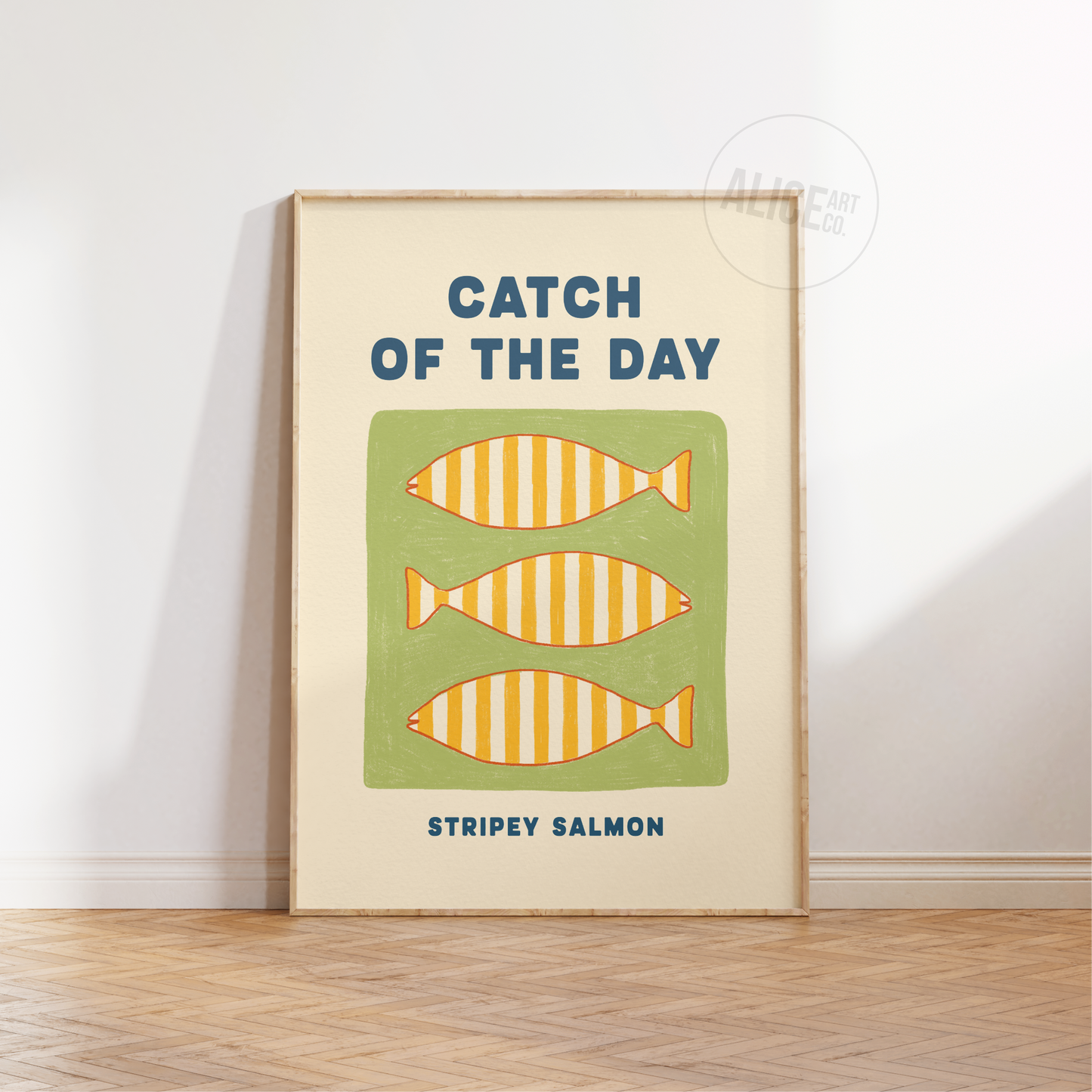 'Stripey Salmon' Print